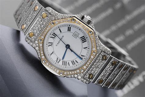 cartier santos diamond watch|cartier santos watch size guide.